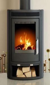 Arctic 5kW curved contemporary modern wood burning stove