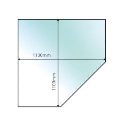 corner angle glass hearth