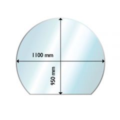  Glass Hearth - Circle with slice - 1100mm x 950mm