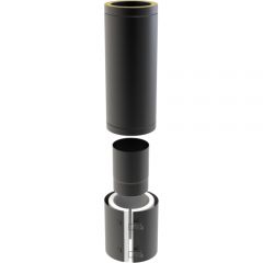 Adjustable Connecting Twin Wall Chimney - 500mm in black