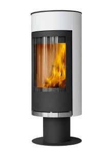 Vigo Pedestal wood burning stove in white