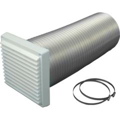 100mm Direct Ventilation Kit 6x6 Louvre Grill - White